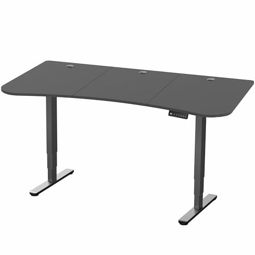 VIVO Black 63 x 32 in Standing Desk, DESK-KIT-2B1B - color: Black Top / Black Frame, size: 63 x 32