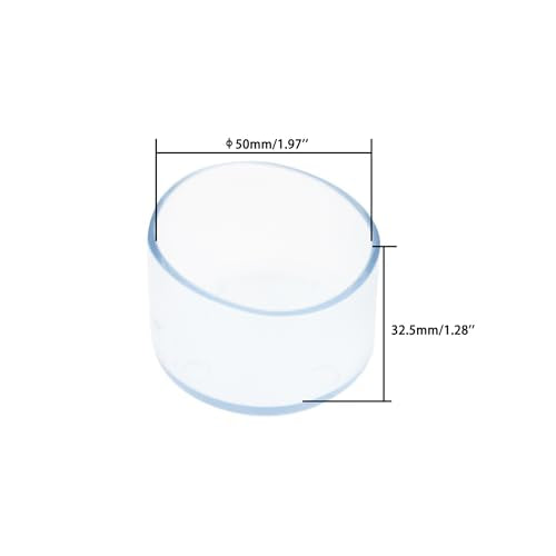 Round Chair Leg Caps,PVC Furniture Feet Covers,TTZEZE Transparent Round Floor Protectors,Clear Table Feet Covers Preventing Plastic Chair Leg Covers Scratches and Noise 50mm/1.97'', 12 - size: 1.97 inches