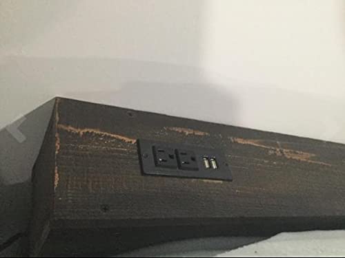 Desktop Power Strip with 2 Outlets 2 USB 2.1A Insert Mounting Built in Desk Table Sofa Cabinet Nightstand - color: Black
