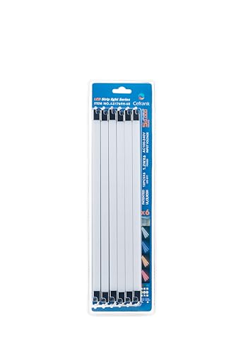 Cefrank LED Display Lights, 6-Pack Linkable Under Cabinet Lighting 6000K | Daylight White Shelf lights for Kitchen Counter, Closet, Workbench, Pantry, Locker, Showcase Display, Vanity - color: White