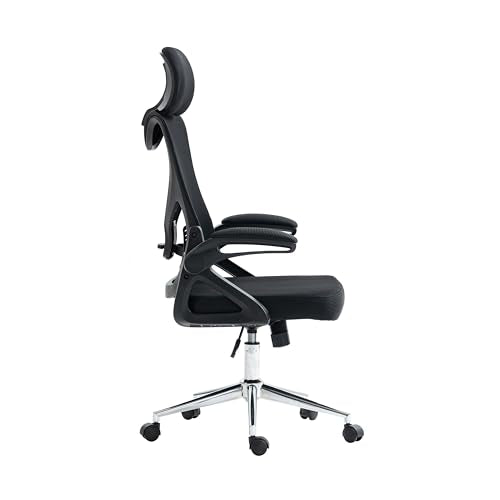 Techni Mobili High Back Mesh Office Chair w/Lumbar Support,Ergonomic, Black