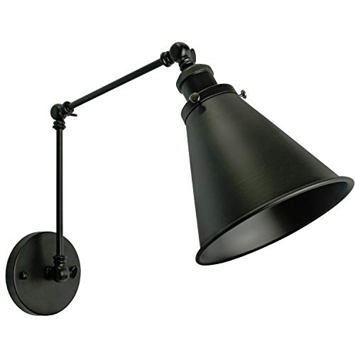 Industrial Black Wall Sconce,Angle Adjustable Decorative Modern Farmhouse Wall Mount Light for Living Room Wall Lamp Set of 2