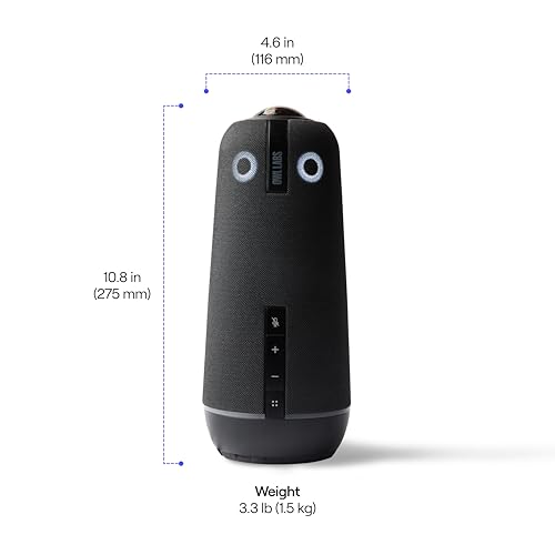 Meeting Owl 4+ 360-Degree, 4K Smart Video Conference Camera, Microphone, and Speaker (Automatic Focus, Zooming, Noise Equalizing, Certified for Microsoft Teams)