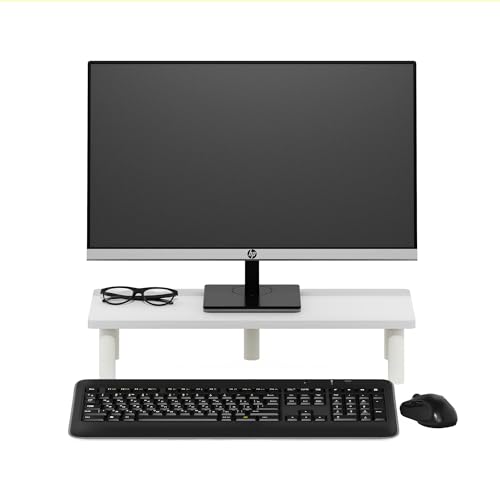 Furinno Turn-N-Tube Monitor Riser Stand, White/White (Pack of 2) - color: White/White, size: Rectangle (Pack of 2)