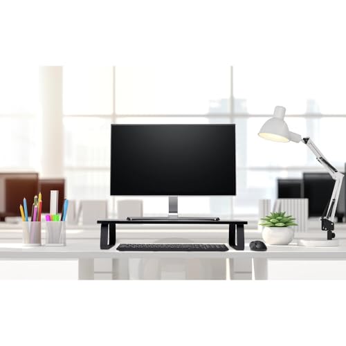 Kensington Extra Wide SmartFit Monitor Stand, Ergonomic Height Adjustable, for Monitors up to 32 Inches and MacBook M1/M2/M3/M4 (K55726WW) Black