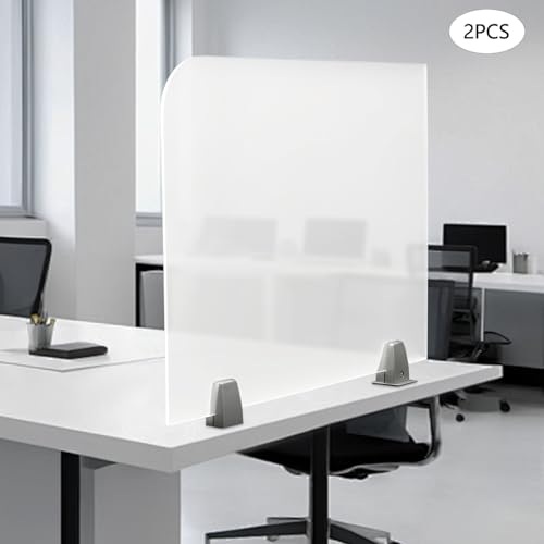 2PACK Acrylic Free Standing Screen, 23 x 18 inch Clear Divider for Desk Privacy Home & Office Partitions for Table Top Workstation, P Cubicle Panel for Work - size: 2PCS 23" x 18"