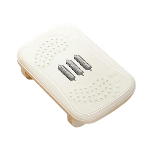 Office Desk Footrest Rocking Foot Stool Ergonomic Support Massage Rollers Solid PP Material Suitable for Working Adults Kids Home, White - color: White