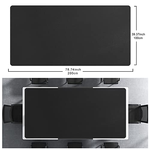 CENNBIE 78.7" x 39.4" Leather Desk Mat, Extra Large Desk Pad for Full Desk - color: Black, size: 39.4" x 78.7"