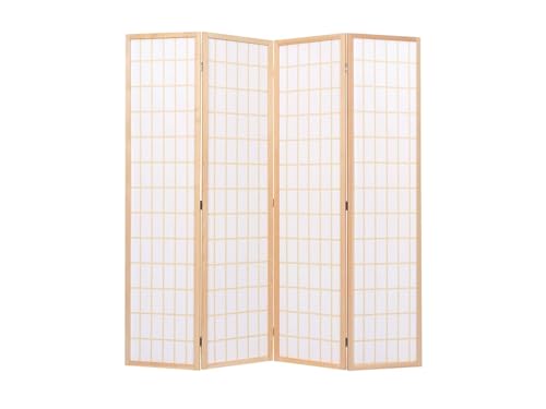 4 Panels Room Divider Privacy Screen Shoji Divider 6ft High Japanese Style Privacy Room Divider (Natural, 4 Panels) - color: Natural, size: 4 panels