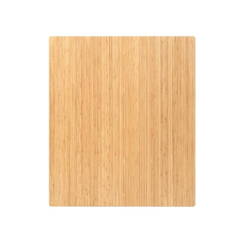 Anji Mountain 48" x 42" Bamboo Office Chair Mat for Carpet & Hardwood Floor - color: Natural, size: 48" x 42", style: Without Lip