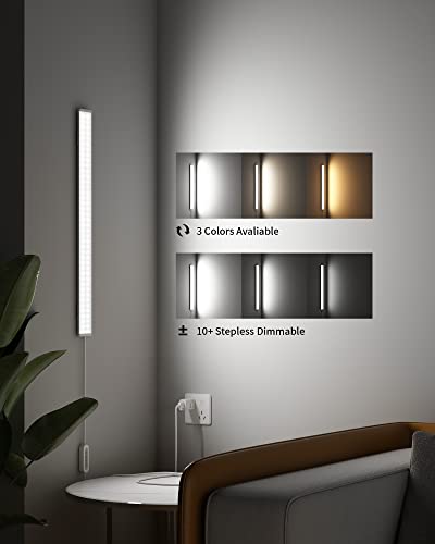 ASOKO 24 Inch Under Counter Light 3 Colors Dimmable Desk Lamp | ASOKO 24" Under Cabinet LED Light Strip, 3 Colors Dimmable Plug in Desk Counter Light with Memory, Kitchen - size: 24 Inch