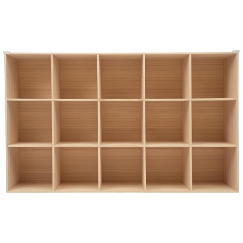 15 Cube Storage Organizer - Solid Wood Bookshelf - Cube Shelf - Vertical or Horizontal Bookcase - Open Book Shelf - Easy Assembly for Bedroom, Living Room, Office - size: 15-Cube