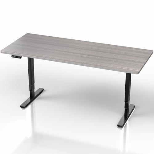 VIVO Dark Gray 71 x 30 in Standing Desk, DESK-KIT-2E71G - color: Dark Gray Top / Black Frame, size: 71 x 30 inch