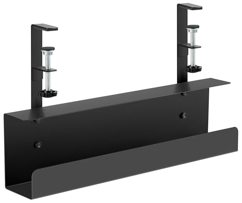 ZhiYo 17in Cable Management Under Desk Tray, 3in W x 4.7in H, Black - size: 3in W x 4.7in H x 17in L