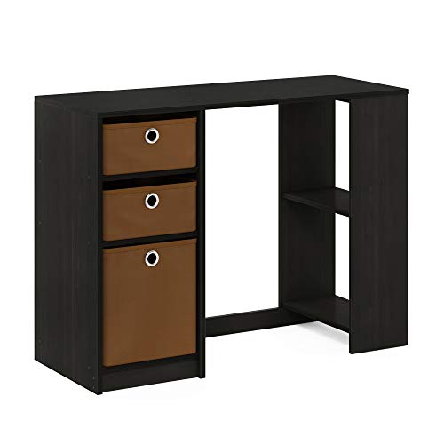 FURINNO Computer Study Writing Desk, Espresso, Model:15110EXBR - color: Espresso, size: With Bin Storage, 39.4 in. x 15.7 in.