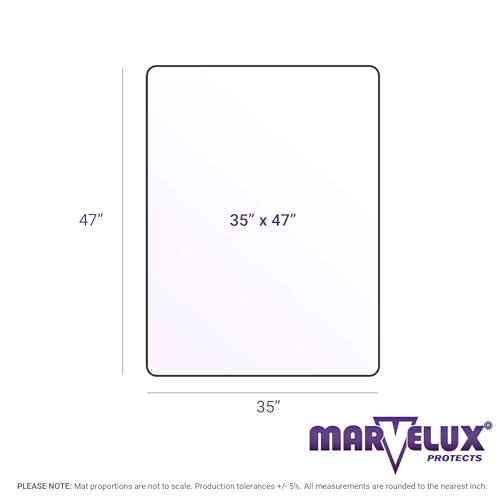 Marvelux Clear Hard Floor Protector Mat Waterproof Non-Slip PVC 35.5" x 47" - size: 35.5" x 47"