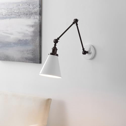 JONATHAN Y Rover 1-Light Wall Sconce 7", White/Oil Rubbed Bronze - color: White/Oil Rubbed Bronze, size: Set of 1