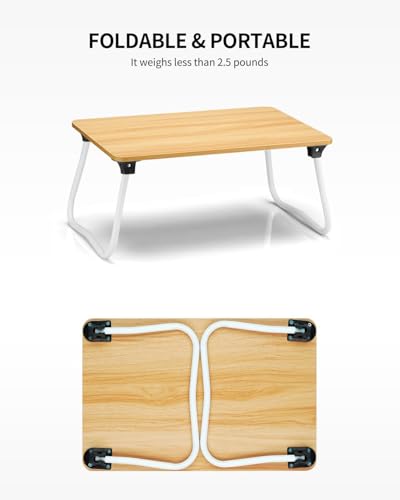 Ruxury Foldable Lap Desk Laptop Stand Bed Desk Table Tray, Breakfast Serving Tray, Portable & Lightweight Mini Table, Lap Tablet Desk for Sofa Couch Floor - Wood - color: Matte Wood