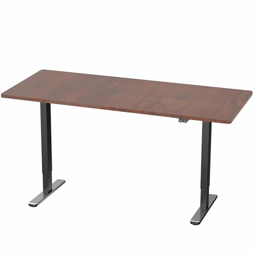 VIVO Dark Walnut 71 x 30 in Standing Desk, DESK-KIT-0B7D - color: Dark Walnut Top / Black Frame, size: 71 x 30 inch