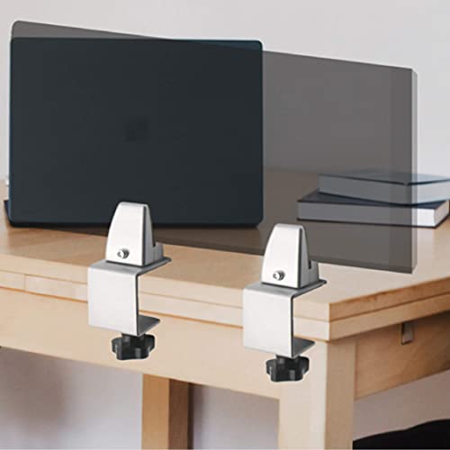 Sneeze Guard Support Clamp Partition Aluminum Adjustable Partition Support Acrylic Desk Divider Shield Privacy Panel Clamp For Clear Shield - color: Free-base