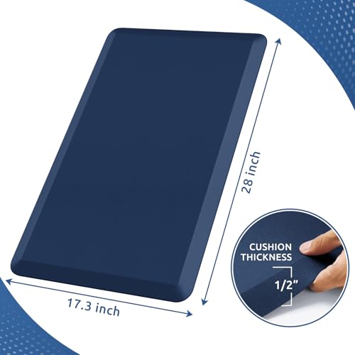 Kitchen Mat Cushioned Anti Fatigue Rug Standing and Comfort Floor Mats - color: Blue, size: 28"L x 17.3"W x 0.5"Th