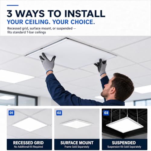 Nothing BUT LEDs 4-Pack 2x2 LED Flat Panel Light, 20W-40W, 5000LM - size: 2x2FT