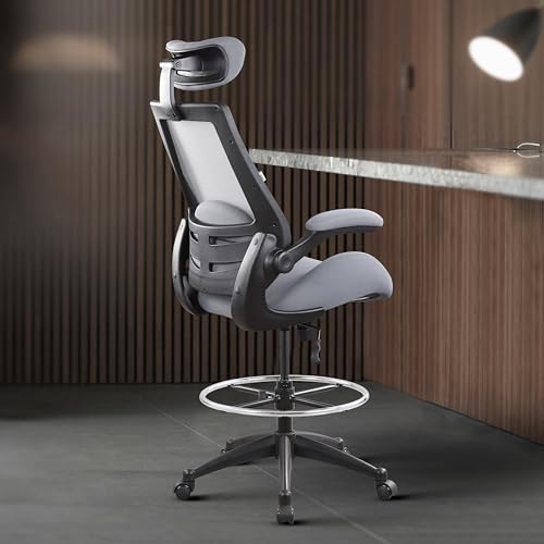 BOLISS Drafting Tall Office Chair 400lbs High Back Standing Desk Chair - color: Grey, size: BLS-2818HD