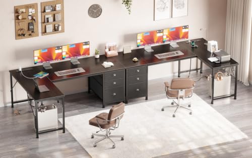 Furologee 55" L Shaped Desk with Outlets, Computer Corner Desk, Black - color: Black, size: 55“