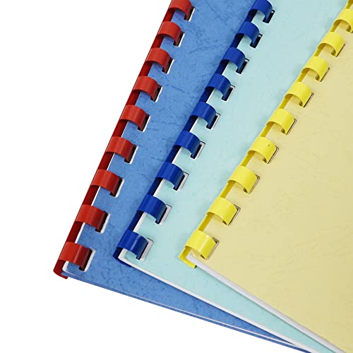 Rayson CR-12-100-M Plastic Binding Combs 1/2in. 21-Ring, 90-Sheet Capacity, Colorful Comb Binding Spines, Max. Binding A4 Size Paper (8.3"×11.7"), Box of 100 - size: 1/2", style: A4 - Available in 7 Vibrant Colors