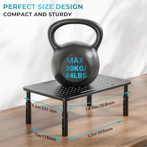 BONTEC 2 Pack Adjustable Monitor Stand Riser with Drawer, Supports 44lbs - color: Basic Model - Black, size: 2 Pack