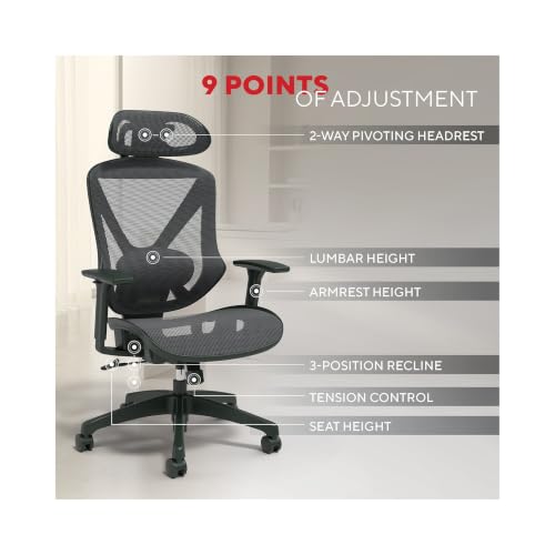 Staples Dexley Ergonomic Mesh Swivel Task Chair, Black