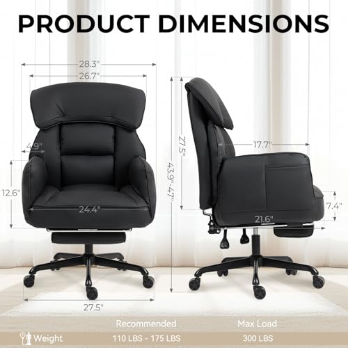 Dowinx Cross Legged Office Chair with Pivoting Armrests,Criss Cross Chair with Pocket Spring Seat & Back,Reclining Computer Gaming Chair with Footrest and Metal Base (Black) - color: Black