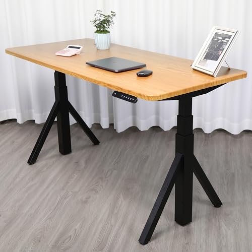 ApexDesk Quattro Series 60" Electric Adjustable Standing Computer Desk for Home and Office Width and Height Adjustable, Rectangular Canary - color: Canary Rectangular, size: 60" Rectangular