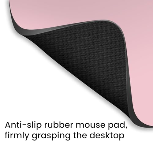 Small Mouse Pad 6 x 8 Inch, Horizontal and Vertical Flexible use. Great for Traveling, Wireless laptops, Keyboard Trays, Offices, etc. (Pink) - color: pink
