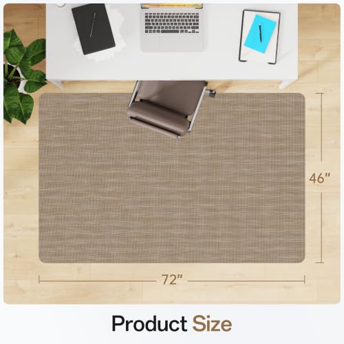 Office Chair Mat for Hardwood & Tile Floor, 46" x 72" Desk Computer Chair Mat, Anti Slip, Floor Protector Under Desk Low-Pile Office Rug for Rolling Chair, Dark Brown - color: Dark Brown, size: 46'' x 72'' Rectangle