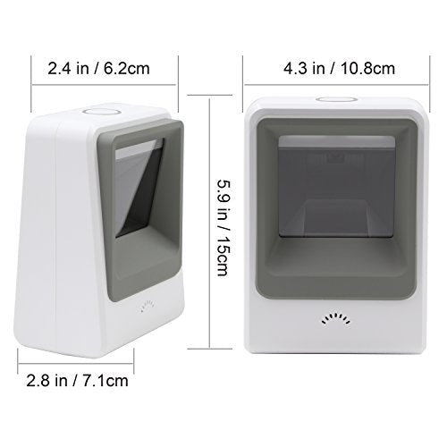 TEEMI TMSL-60 1D/2D Barcode Scanner, USB Hands-Free Desktop, White - color: White