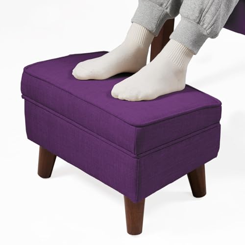 FAGAGA Storage Ottoman, Small Foot Stool Ottoman with Adjustable Lid - color: Purple, size: 11.8"D x 15.8"W x 11.3"H