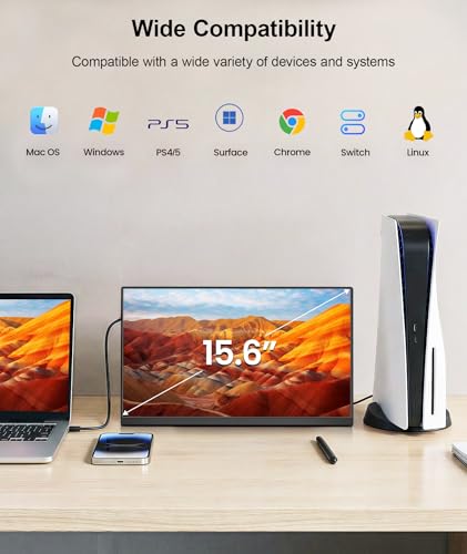 15.6" Laptop Screen Extender, Ultra-Slim FHD 1080P Portable Monitor - color: Space Black