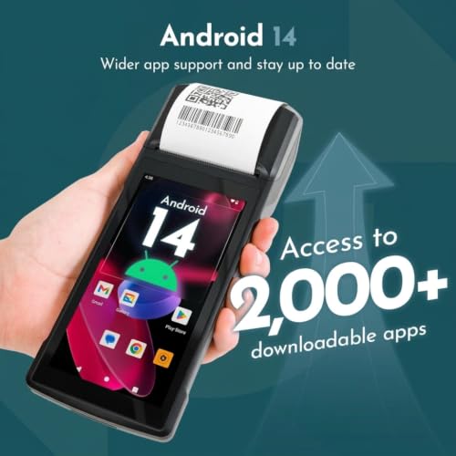 H10 Android 14 POS Terminal, 58mm Printer, Barcode Scanner, NFC - color: With Professional Scanner