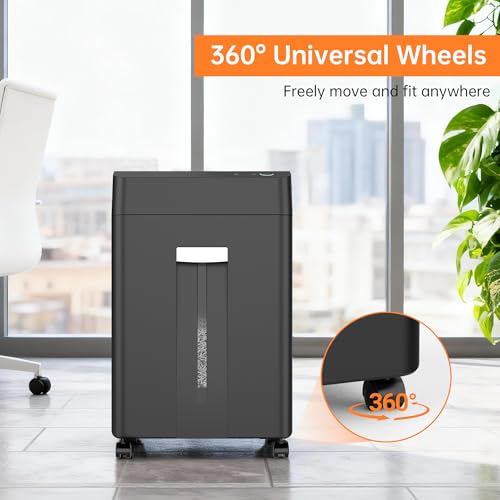 Locksworth 24-Sheet Cross Cut Paper Shredder, 9 Gallon Heavy Duty Commercial Shredder for Home Office, P-5 High Security Shredders for Paper/CD/Credit Card/Staple/Clip, 40-Min Continuous Running Time - size: 24-sheet