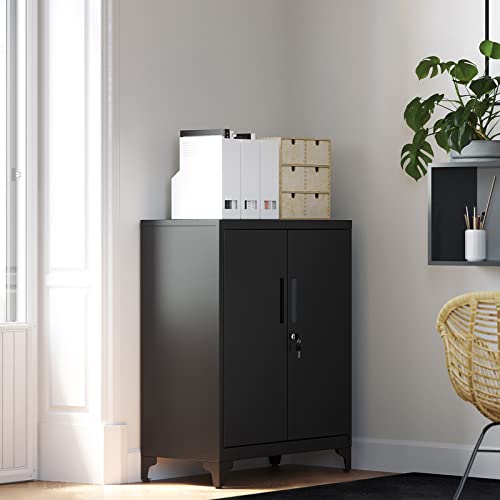 SONGMICS Garage, Metal with Doors - color: Black
