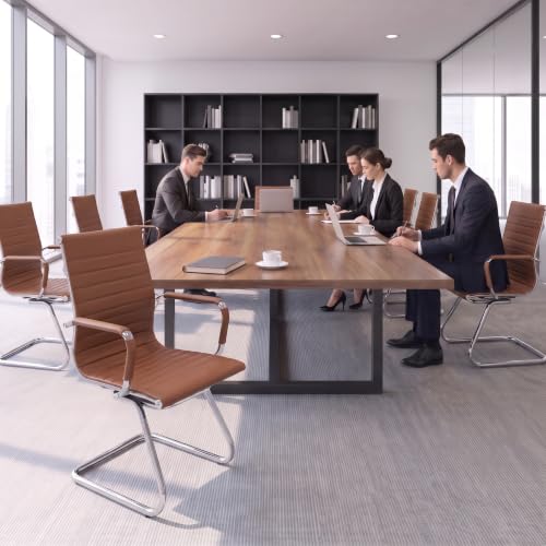 HNY 10-Pack PU Leather Office Guest Chairs - color: Coffee, size: 10 PCS