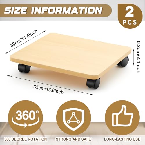Beeveer 2 Pcs Burlywood Under Desk Printer Stand 13.8 x 11.8 x 2.4 Inches - color: Burlywood, size: 13.8 x 11.8 x 2.4 Inches