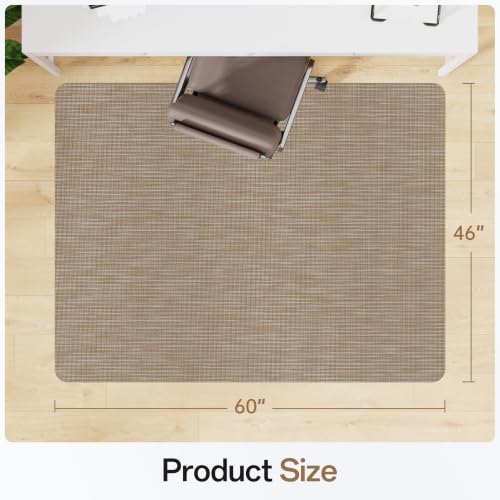 Office Chair Mat for Hardwood & Tile Floor, 46" x 60" Desk Computer Chair Mat, Anti Slip, Floor Protector Under Desk Low-Pile Office Rug for Rolling Chair, Dark Brown - color: Dark Brown, size: 46'' x 60'' Rectangle