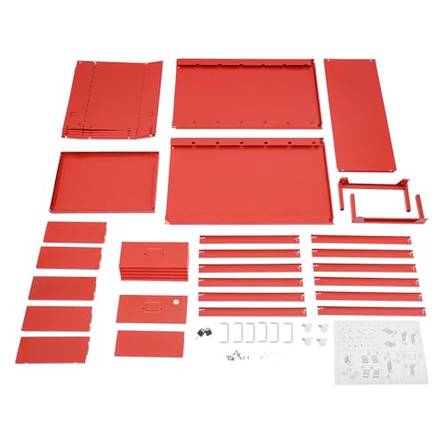 6 Drawers Mobile File Cabinet Rolling Vertical Filing Cabinet Under Desk Storage Organization 16" D x 11" W x 27" H (Red) - color: Red