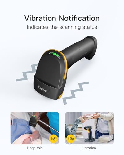 Inateck 2D Barcode Scanner Bluetooth, Barcode Reader with 2.4Ghz Smart Base, Screen Scanning, BCST-54 Black (Pack of 2) - color: Black-BCST54, size: With Smart Base (Pack of 2)