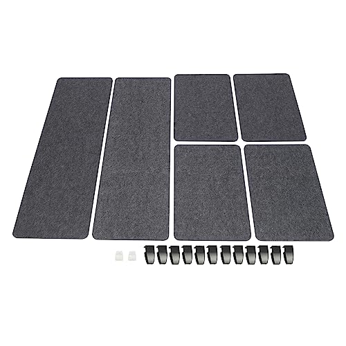 Clamp-On Acoustic Desk Divider Privacy Panel, 23.6 x 16 Inch 15mm Thick Polyester Fiber Desktop Mounted Noise Reducing Divider, Gray Desk Privacy Panel with Clamp-On Mount for Office, Classroom