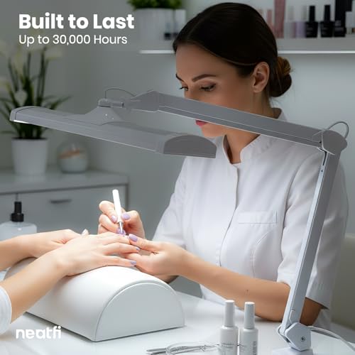 Neatfi 3,500 Lumens LED Desk Lamp, Dimmable, 26-Inch Shade, CCT (White-2) - color: White-2, size: 26-Inch Wide Shade