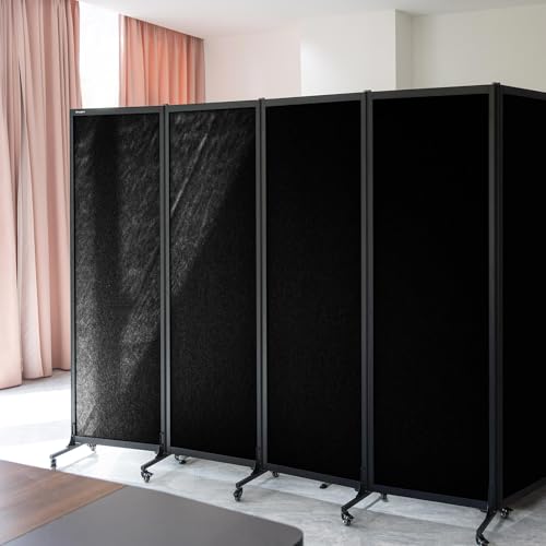 Room Partition 2.0 Upgrade Version, 6'L* 6'7"H,3 Panel,Black - color: Black, size: 3