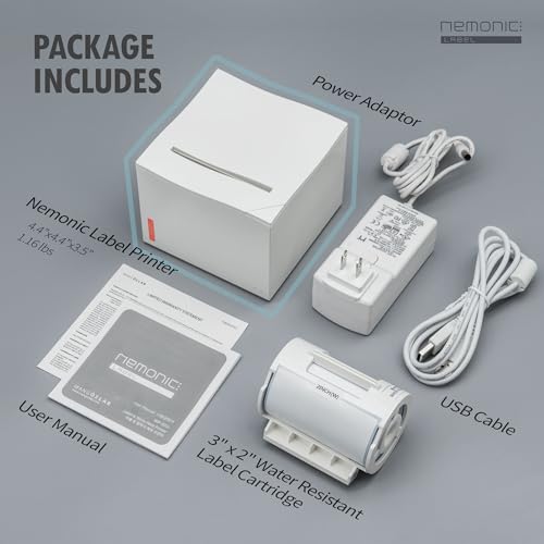 Nemonic Label Printer | Inkless Bluetooth Thermal Label Printer for Small Business | Durable Shipping Label Maker & Portable Wireless - color: Nemonic Printer